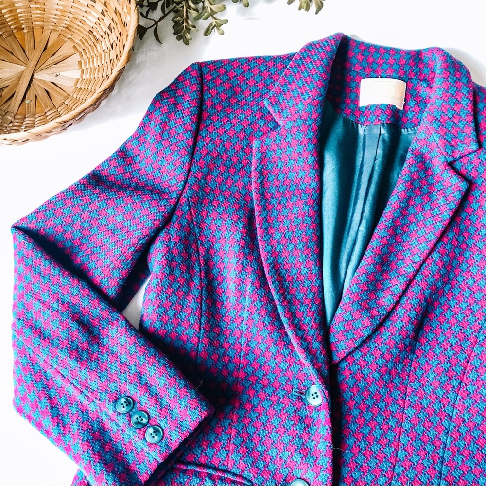 SOLD | Pendleton Wool Houndstooth Blazer Jacket - Picture 1 of 12